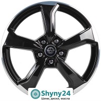 WSP Italy Volkswagen (WD005) Formentera Glossy Black Polished R18 W8 PCD5x112 ET44 DIA57.1